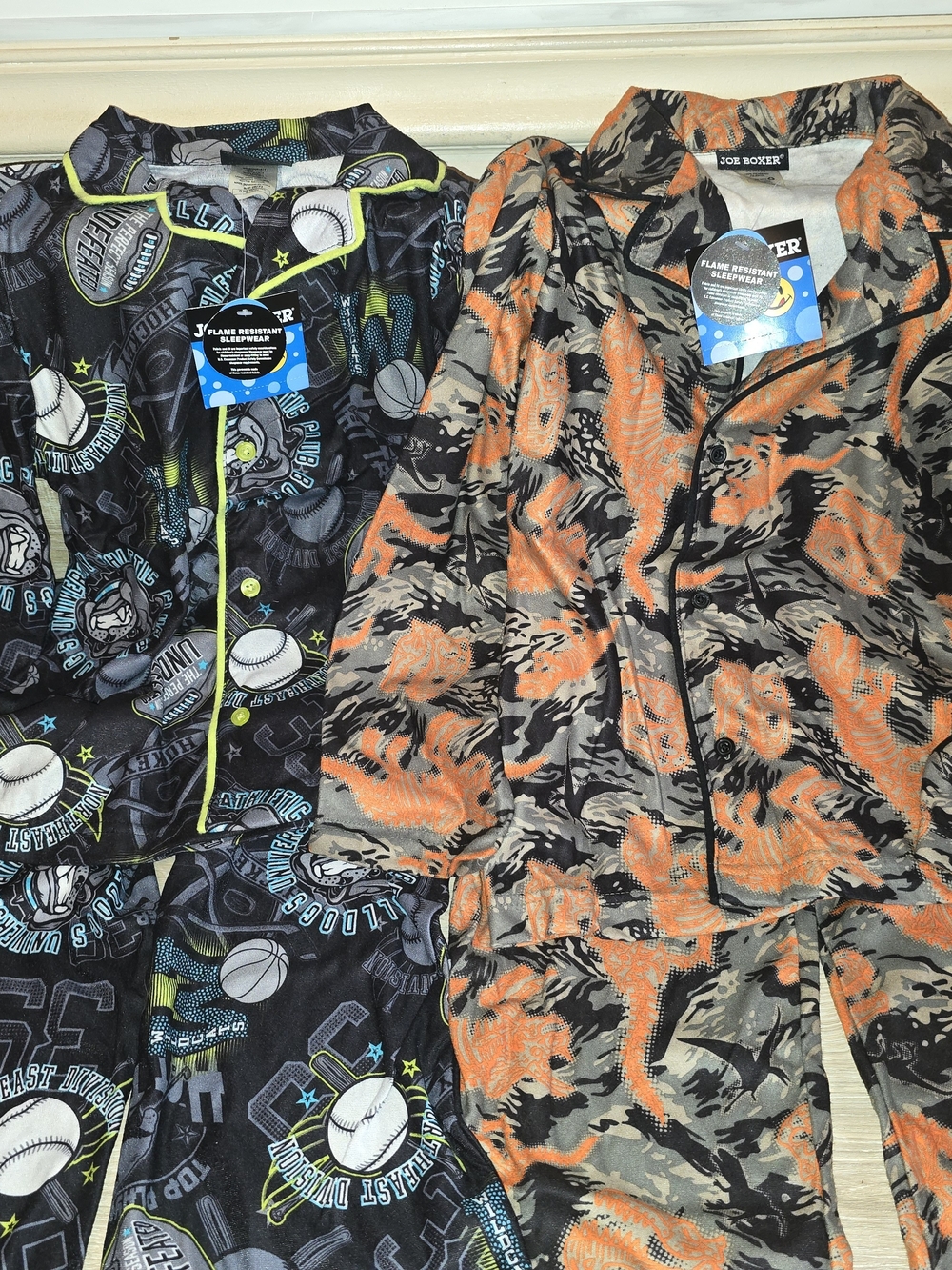 Joe Boxer Orange Camo & Black Sports Print Kids Pajama Sets (2)